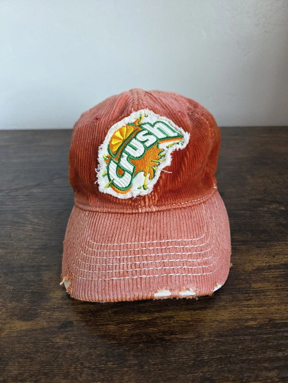 Vintage Crush Orange Soda Corderoy Cap Hat Unisex Hipster 90s Y2k Streetwear